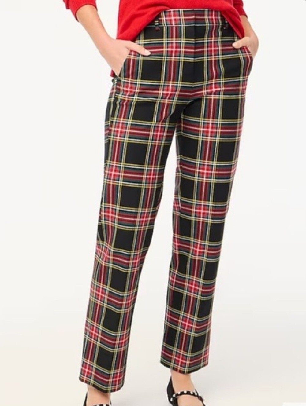 J. Crew Tartan Plaid Wool Blend Trouser Pants Wmn 2 City Fit Skimmer Preppy